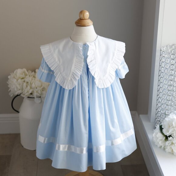 Strasburg Dress RARE Heirloom Vintage NWOT Blue Float Size 12 Month Spring NWOT - Picture 2 of 5